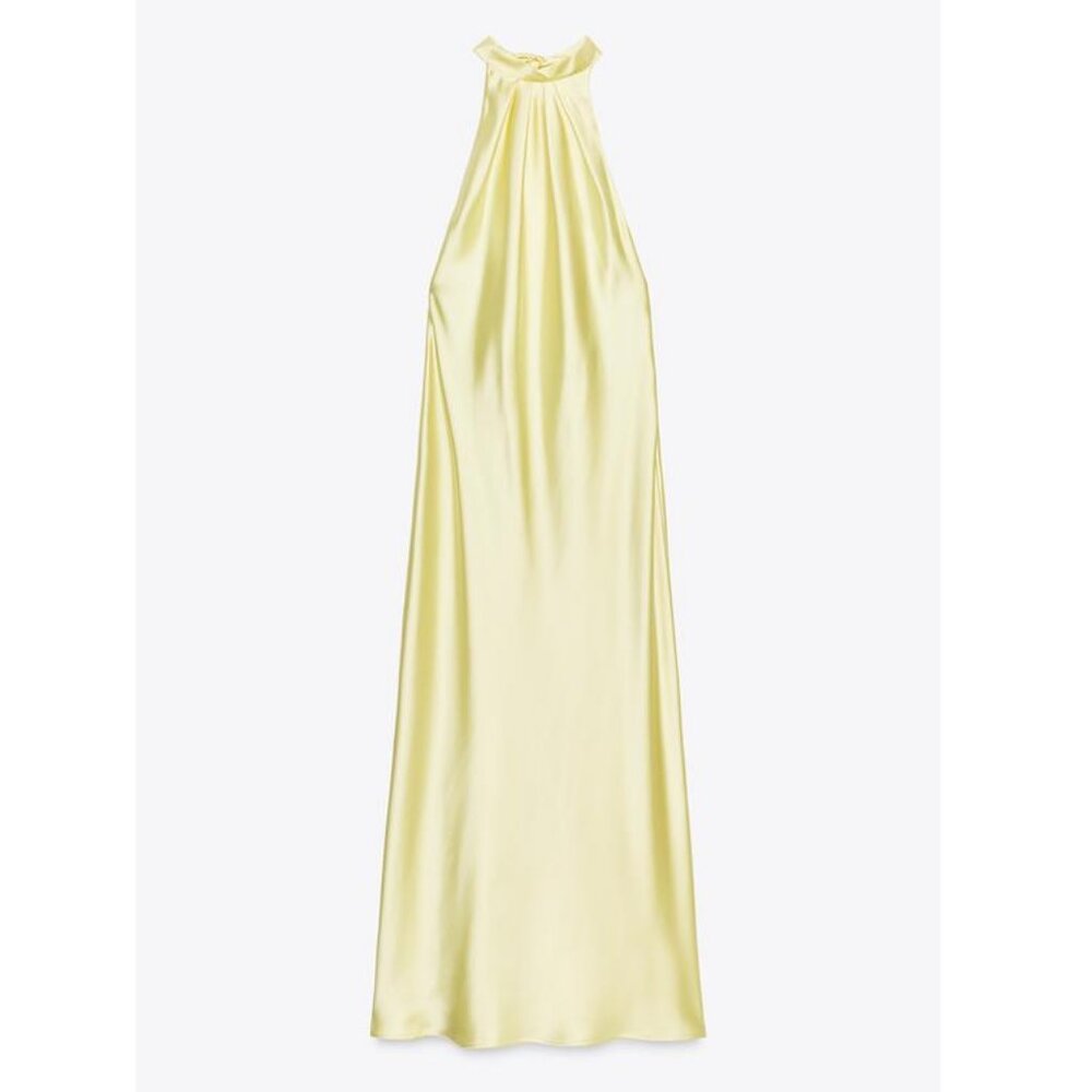 HALTER SATIN EFFECT DRESS